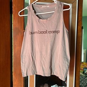 Burn Boot Camp tunnel tank. Open in back. Size M. Taupe color.
